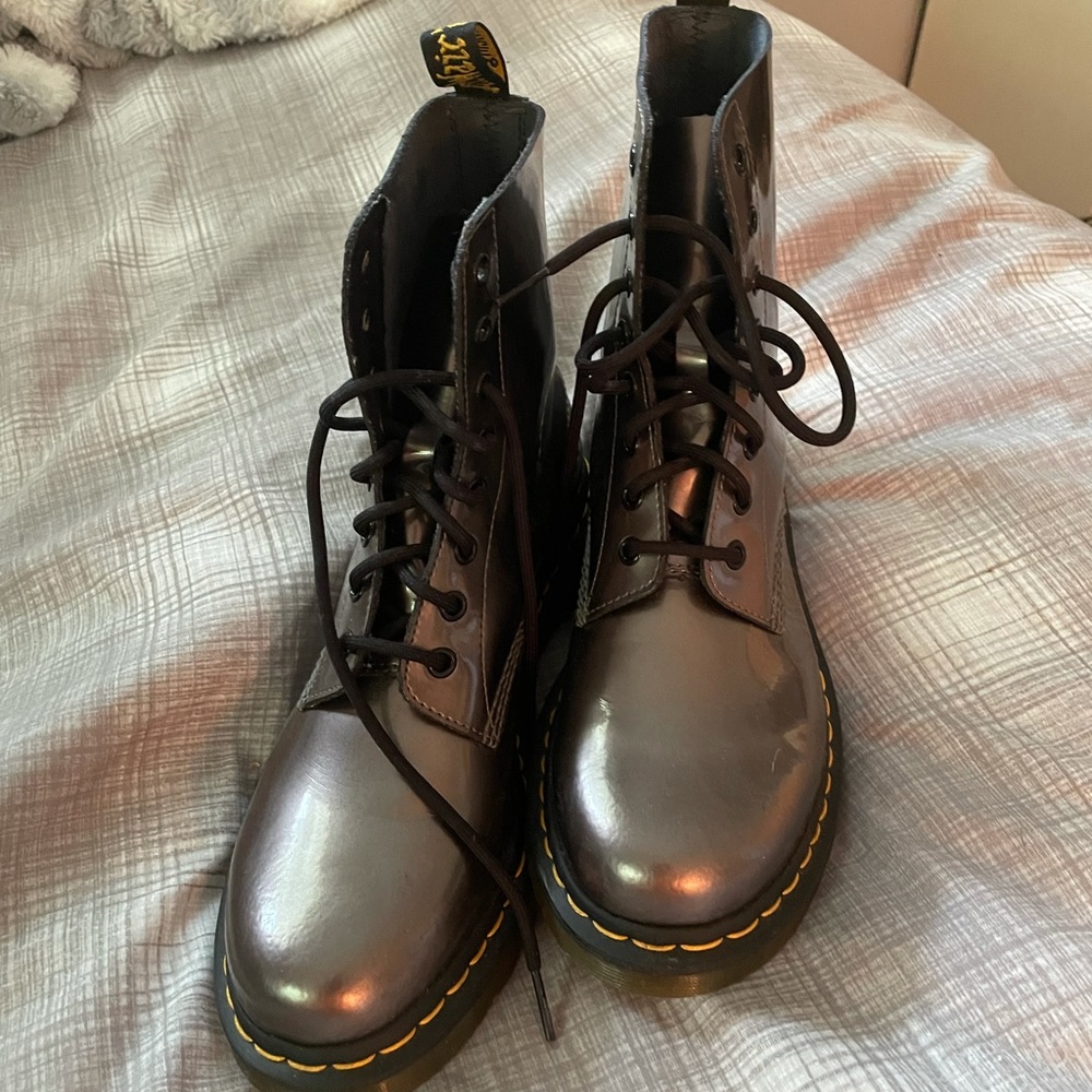 silver doc marten boots